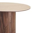 Delphi Dining Table - 120cm - 4 Seater - Round - Pedestal Base - Dark Brown - Ceramic and Wooden