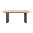 Delphi Dining Table - 210cm - 8 Seater - Oval - Dark Brown - Ceramic and Wooden
