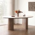 Delphi Extending Dining Table - 120cm-200cm - 4-8 Seater - Round - Dark Brown - Ceramic and Wooden