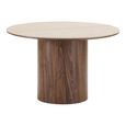 Delphi Extending Dining Table - 120cm-200cm - 4-8 Seater - Round - Dark Brown - Ceramic and Wooden