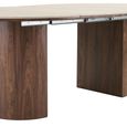 Delphi Extending Dining Table - 120cm-200cm - 4-8 Seater - Round - Dark Brown - Ceramic and Wooden