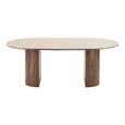 Delphi Extending Dining Table - 120cm-200cm - 4-8 Seater - Round - Dark Brown - Ceramic and Wooden