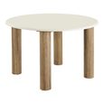 Fondi Dining Table - 120cm - 4 Seater - Round - White and Brown - Cement Look