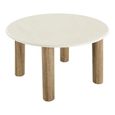 Fondi Dining Table - 120cm - 4 Seater - Round - White and Brown - Cement Look