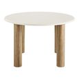 Fondi Dining Table - 120cm - 4 Seater - Round - White and Brown - Cement Look