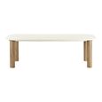 Fondi Dining Table - 240cm - 8 Seater - White and Brown - Cement Look