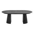 Osaka Oak Extending Dining Table - 200cm-300cm - 8-12 Seater - Oval - Slatted Base - Black