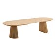 Osaka Oak Extending Dining Table - 200cm-300cm - 8-12 Seater - Oval - Slatted Base - Natural