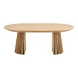 Osaka Oak Extending Dining Table - 200cm-300cm - 8-12 Seater - Oval - Slatted Base - Natural