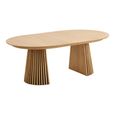 Osaka Oak Extending Dining Table - 200cm-300cm - 8-12 Seater - Oval - Slatted Base - Natural