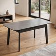 Turin Extending Dining Table - 130cm-160cm - 4-6 Seater - Grey and Black - Sintered Stone Top