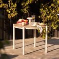 Abela Outdoor Dining Table - 90cm - 4 Seater - Round - Natural and Sand - Wooden and Aluminium