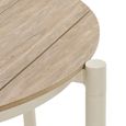 Abela Outdoor Dining Table - 90cm - 4 Seater - Round - Natural and Sand - Wooden and Aluminium