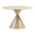 Annecy Dining Table - 120cm - 4 Seater - Round - Hourglass Base - Sand - Ceramic and Metal