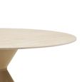 Annecy Dining Table - 120cm - 4 Seater - Round - Hourglass Base - Sand - Ceramic and Metal