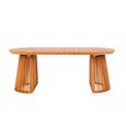 Berja Dining Table - 200cm - 8 Seater - Oval - Slatted Base - Warm Natural - Teak Wood