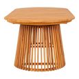 Berja Dining Table - 200cm - 8 Seater - Oval - Slatted Base - Warm Natural - Teak Wood