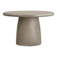 Bonnet Outdoor Dining Table - 120cm - 4 Seater - Round - Pedestal Base - Grey - Fiberglass