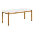 Terracina Outdoor Dining Table - 210cm - 8 Seater - Oval - White and Natural - Terrazzo and Acacia Wood