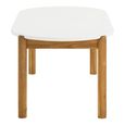 Terracina Outdoor Dining Table - 210cm - 8 Seater - Oval - White and Natural - Terrazzo and Acacia Wood