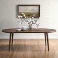 Beaunan Dining Table - 240cm - 8 Seater - Oval - Tapered Legs - Warm Brown - Mango Wood