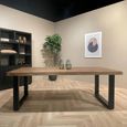 Sturdy Dining Table - 180cm - 6 Seater - Live Edge - U Legs - Natural - Mango Wood