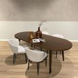 Beaunan Dining Table - 240cm - 8 Seater - Oval - Tapered Legs - Warm Brown - Mango Wood