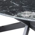 Dining Table - 180cm - 6 Seater - Oval - Spider Legs - Black - Marble