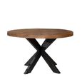 Sturdy Dining Table - 130cm - 6 Seater - Round - Spider Legs - Natural - Mango Wood