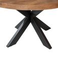 Sturdy Dining Table - 130cm - 6 Seater - Round - Spider Legs - Natural - Mango Wood