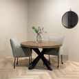 Sturdy Dining Table - 130cm - 6 Seater - Round - Spider Legs - Natural - Mango Wood