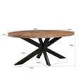 Sturdy Dining Table - 160cm - 6 Seater - Oval - Spider Legs - Natural - Mango Wood