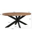 Sturdy Dining Table - 160cm - 6 Seater - Oval - Spider Legs - Natural - Mango Wood