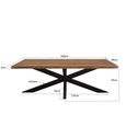 Sturdy Dining Table - 160cm - 6 Seater - Spider Legs - Natural - Mango Wood