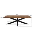 Sturdy Dining Table - 160cm - 6 Seater - Spider Legs - Natural - Mango Wood
