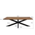 Sturdy Dining Table - 160cm - 6 Seater - Spider Legs - Natural - Mango Wood