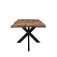 Sturdy Dining Table - 180cm - 6 Seater - Live Edge - Spider Legs - Natural - Mango Wood