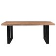 Sturdy Dining Table - 180cm - 6 Seater - Live Edge - U Legs - Natural - Mango Wood