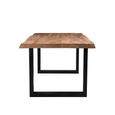 Sturdy Dining Table - 180cm - 6 Seater - Live Edge - U Legs - Natural - Mango Wood