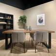 Sturdy Dining Table - 180cm - 6 Seater - Live Edge - U Legs - Natural - Mango Wood