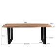 Sturdy Dining Table - 180cm - 6 Seater - Live Edge - U Legs - Natural - Mango Wood