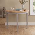 Altona Half Moon Extending Dining Table - 45cm-90cm - 2-4 Seater - Grey - Oak Top