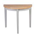 Altona Half Moon Extending Dining Table - 45cm-90cm - 2-4 Seater - Grey - Oak Top