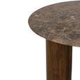 Dining Table - 120cm - 4 Seater - Round - Column Base - Brown - Marble and Wooden