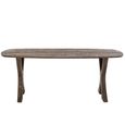Dining Table - 200cm - 8 Seater - Sculptural Curved Legs - Dark Brown - Mango Wood
