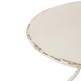 Distressed Outdoor Dining Table - 60cm - 2 Seater - Round - Curved Legs - Off White - Metal