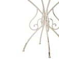 Distressed Outdoor Dining Table - 60cm - 2 Seater - Round - Curved Legs - Off White - Metal