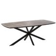 Ray Dining Table - 200cm - 8 Seater - Starburst - Star Base - Dark Brown and Black - Recycled Wood