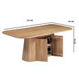 Austin Storage Dining Table - 175cm - 6 Seater - Fluted - Natural - Mango Wood