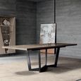 Fidia Italian Extending Dining Table - 160cm-250cm - 6-10 Seater - Marquinia Marble Effect Top and Metal